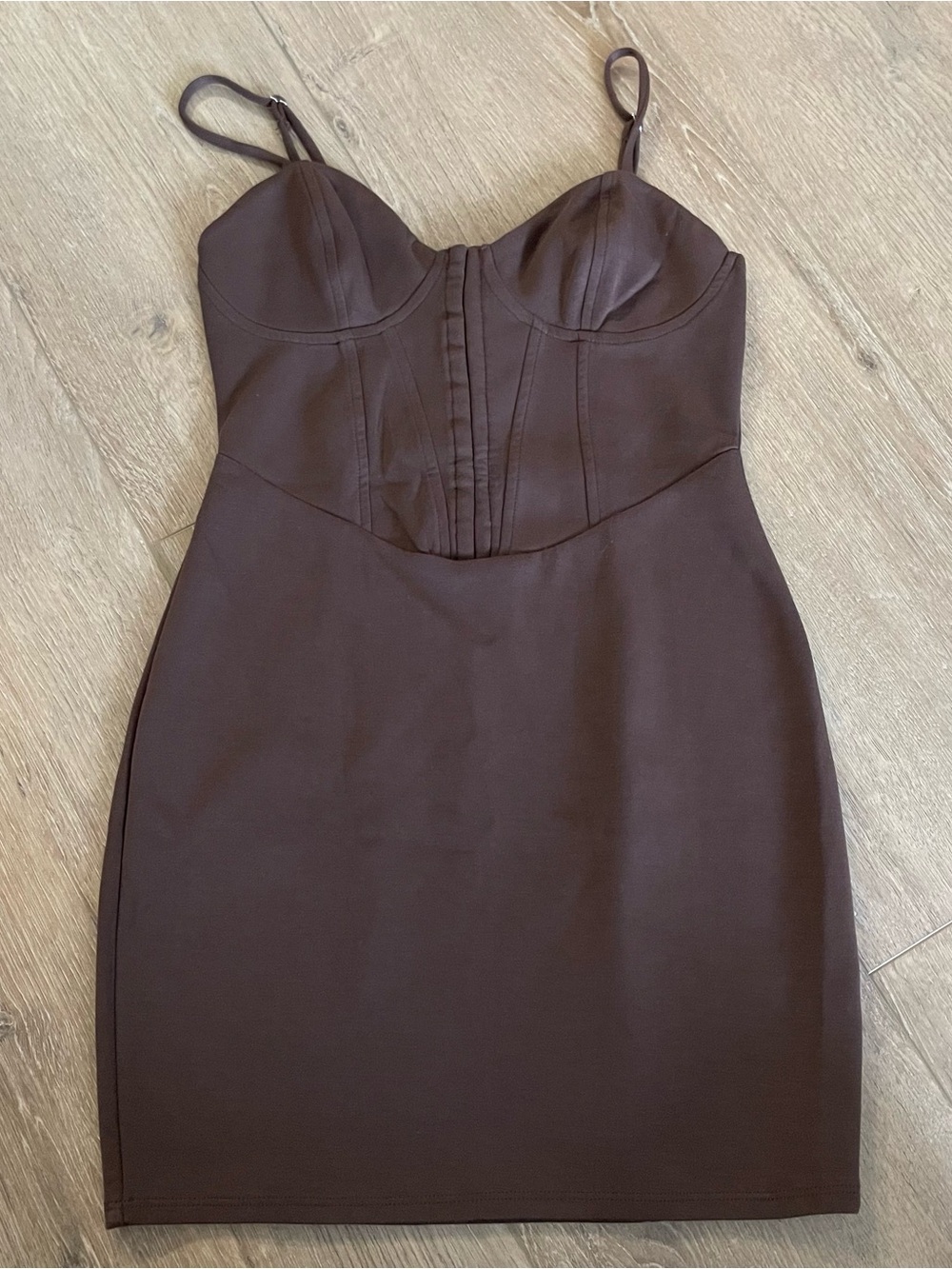 Wild Fable Chocolate Brown Bustier Mini Dress with Adjustable Straps